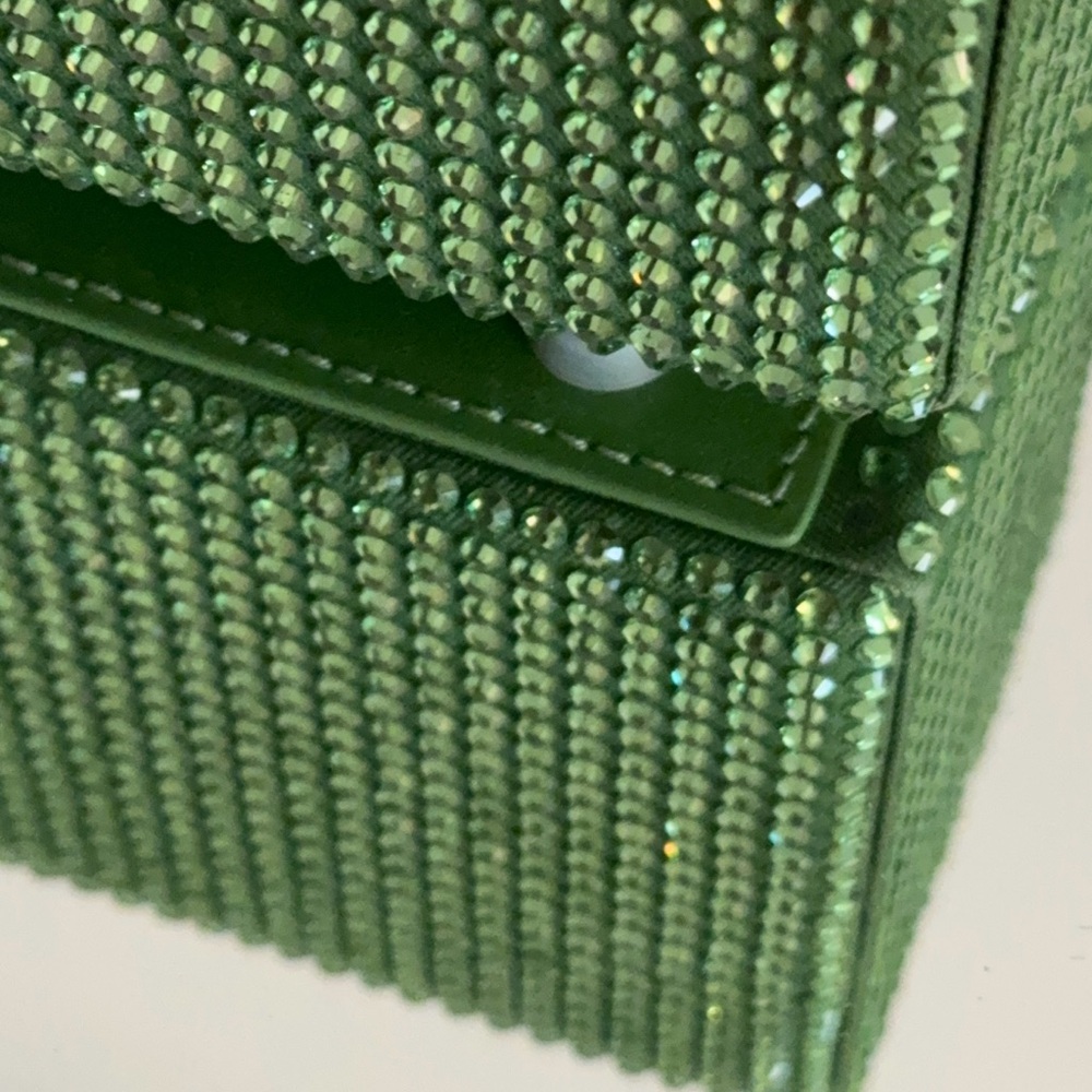 Brandon Blackwood Mini Kendrick Trunk Green  Peridot Crystal Bag - Picture 13 of 14